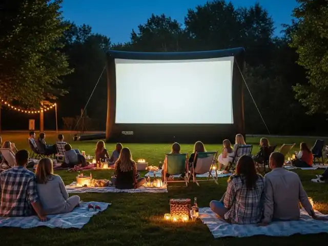 Pantalla Inflable Grande para Eventos en Jardín REDEIL