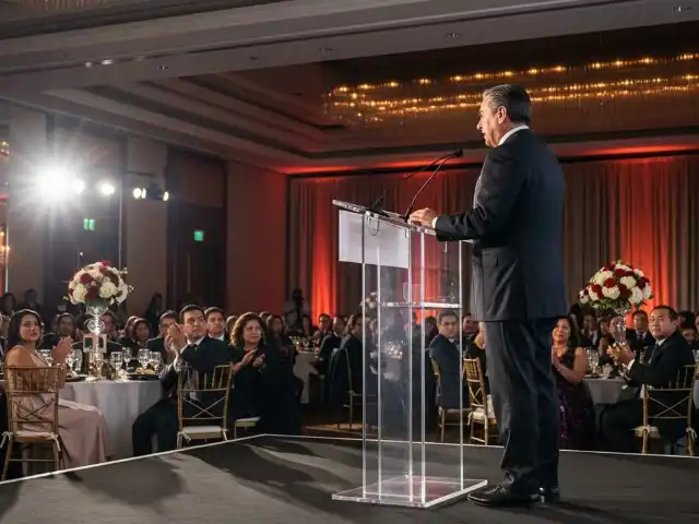 Podium Acrílico Transparente para Bodas Elegantes REDEIL