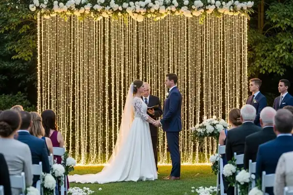 Cascadas LED - Cortinas de luces LED con efecto lluvia para bodas y eventos en CDMX